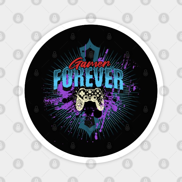 Video Gamer Forever Magnet by bert englefield 